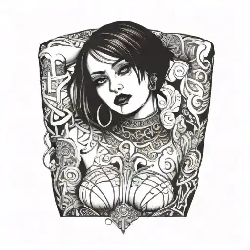 Goth Emo Semi Nude Girl