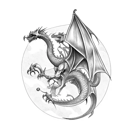 Knight Riding A Dragon And Fighting Another Evil Dragon