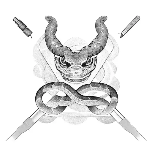 A Welding Torch Intertwined With A Snake