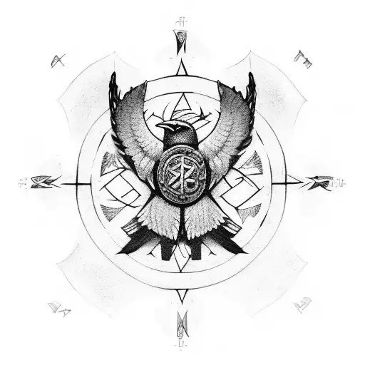 Hugin And Munin Viking Compass