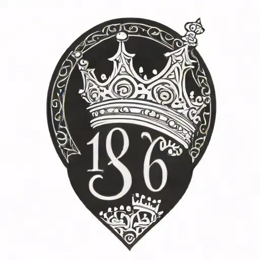 Number 186 With Crown On It