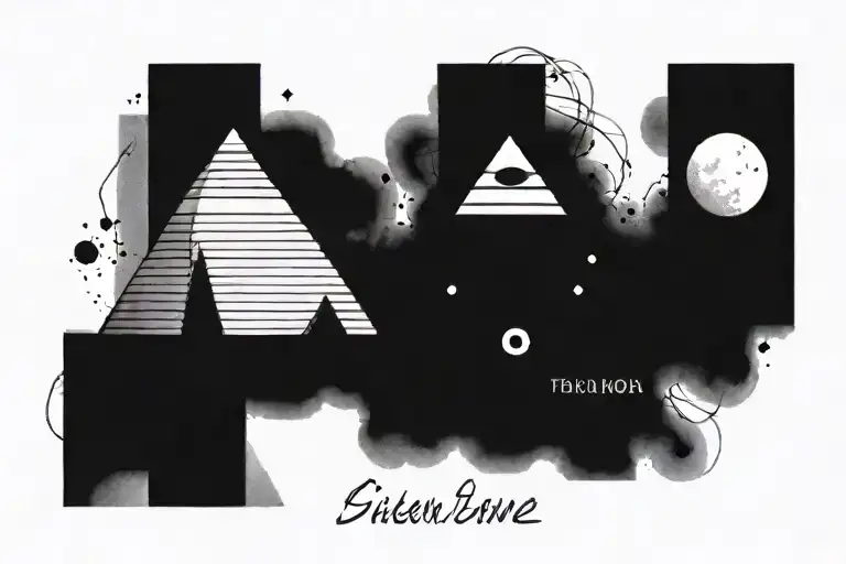 Seeing Eye And Pyramid Stairs Moon