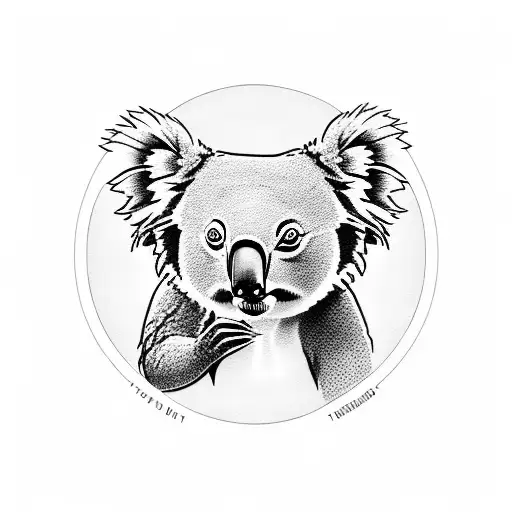 Koala On A Maple Leaf And A Tea Cup
