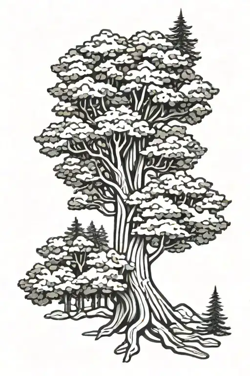 Sequoia Tree Stained Glass Design Inspired