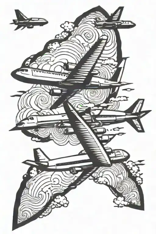 Airplanes Flying Towards Different Directions