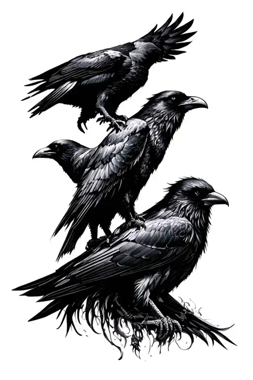Odin And His Ravens Huginn And Muninn