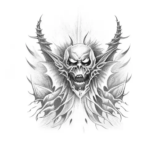 Demon Wings On The Back With Some Spines