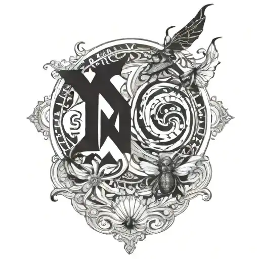 Zodiac Sign Gemini And Cancer With Letters Lv Symbols