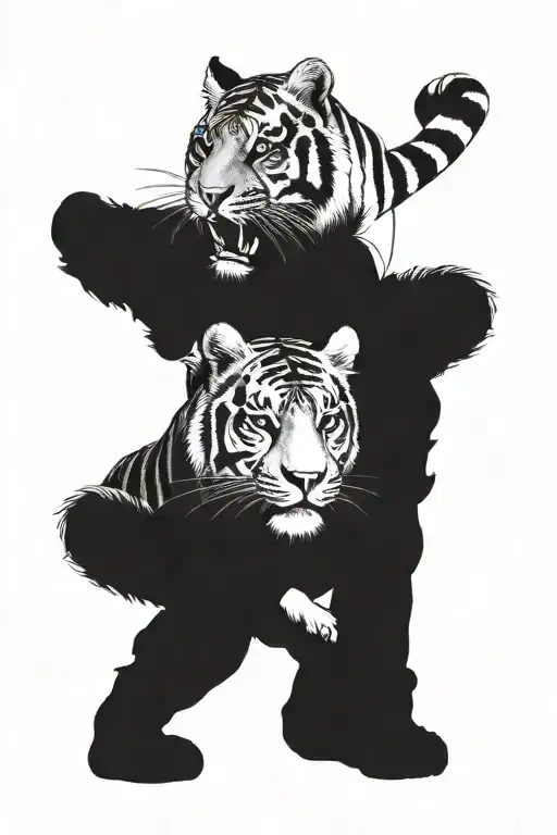 A Small Tiger And Big Tiger