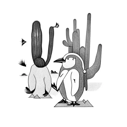 Cactus With Penguin