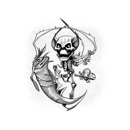 Skeleton Riding Marlin