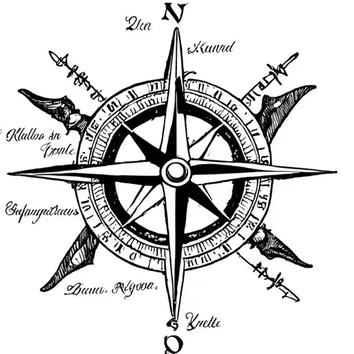 Compass Anchor With 4 Names