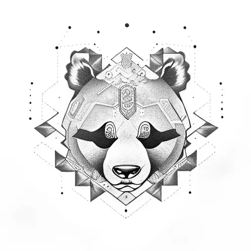 Oso Panda Guerrero Realista