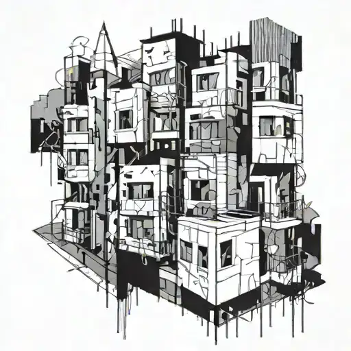 Abstract Cityscape Inspired By Street Art