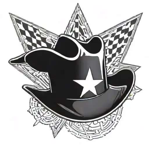 A High-tech Cowboy Hat With Futuristic Elements And The Texas Flag As A Badge