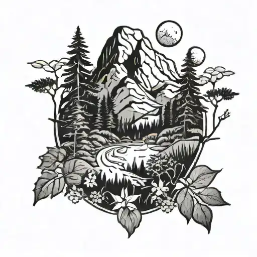 Hiking Nature Scene Inspired