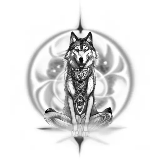 Dmt Wolf Meditating In Lost Time And Space