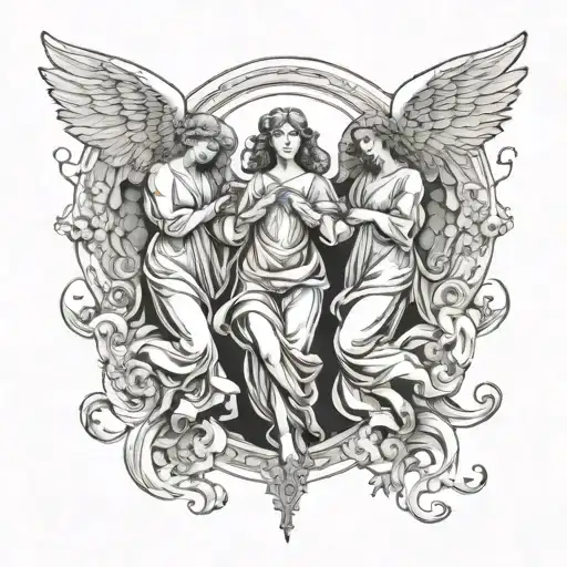 Angels Escorting To Heaven Gates