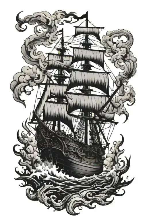 Krakken Destroying Pirate Ship