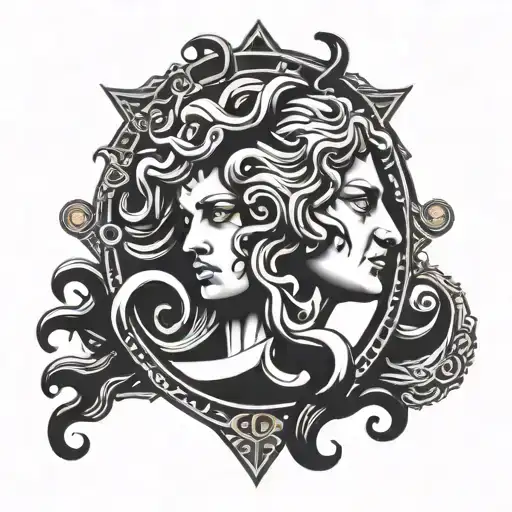 Gorgon Medusa Head On A Roman Style Shield Adorned