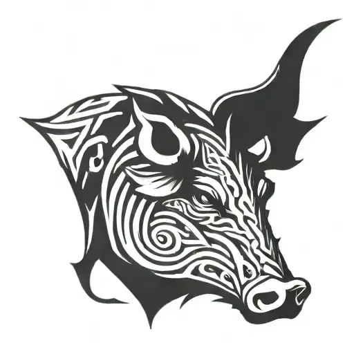 Irish Celtic Boar Head Angry