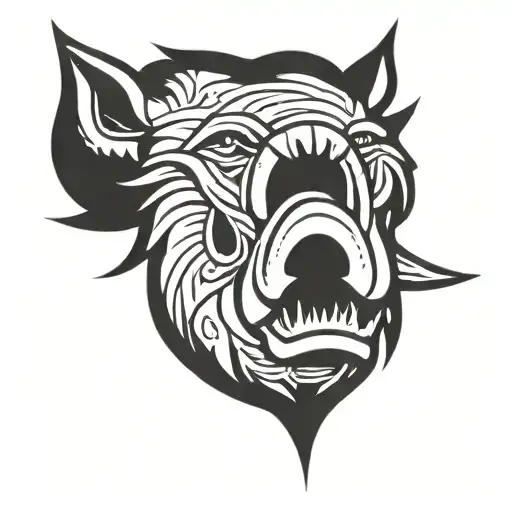 Irish Celtic Boar Head Angry
