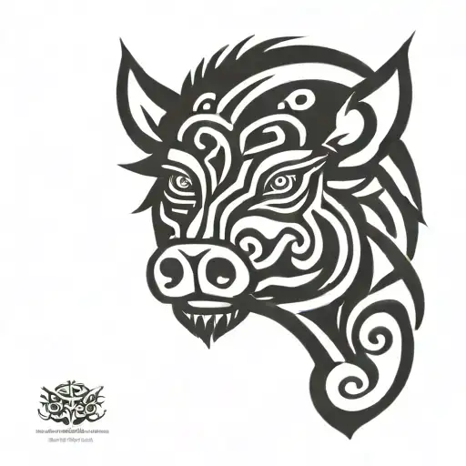 Irish Celtic Boar Head Angry