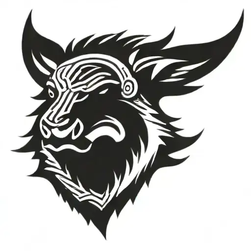 Irish Celtic Boar Head Angry