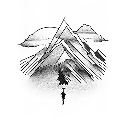 Outline Of Mounitains View From Wast Water