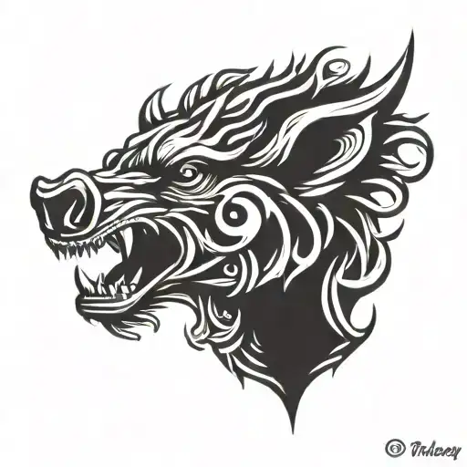 Angry Irish Celtic Boar Head