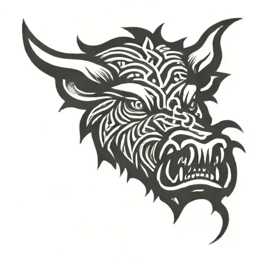 Angry Irish Celtic Boar Head