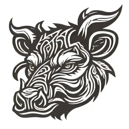 Angry Irish Celtic Boar Head