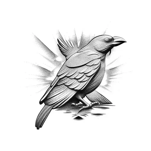 Classic Sculpture With A Crow On Ho S Shoulder