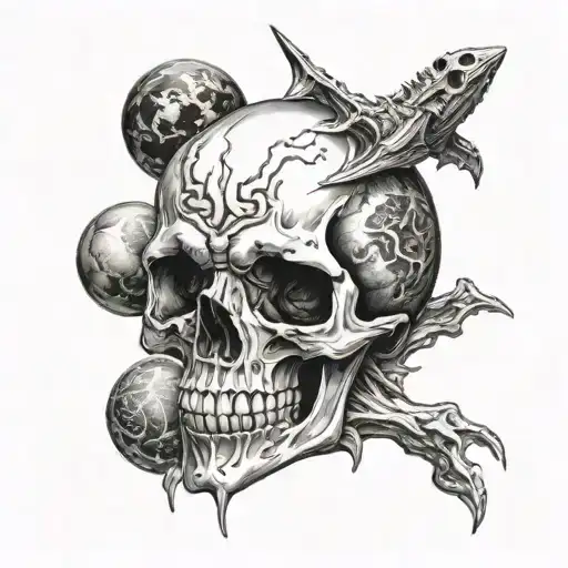 Skull Eating Planet Earth