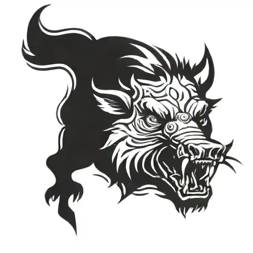 Angry Irish Celtic Boar Head Tongue