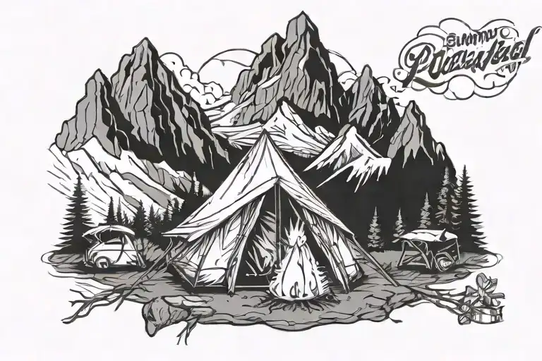 Camping Mountains Fire