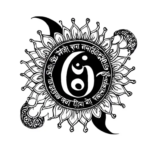 You Become What You Believe In Sanskrit Devnagari Script With Mandala In Background