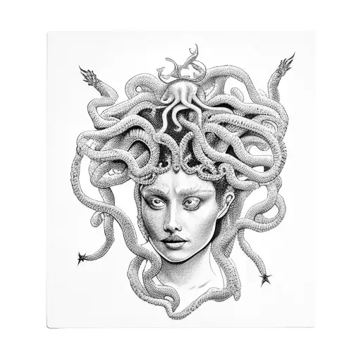 Medusa As The High Priestess Tarot Card