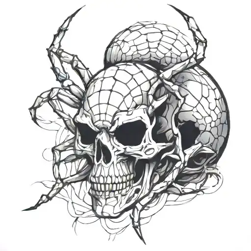Spider On Skull