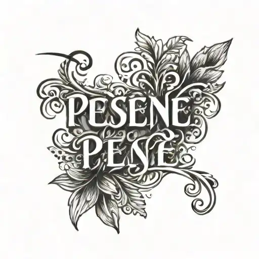 A Script Tattoo That Says 'Presence' In Greek Language