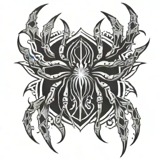 Anasi Spider Trickster God Tribal Tattoo Design Featuring