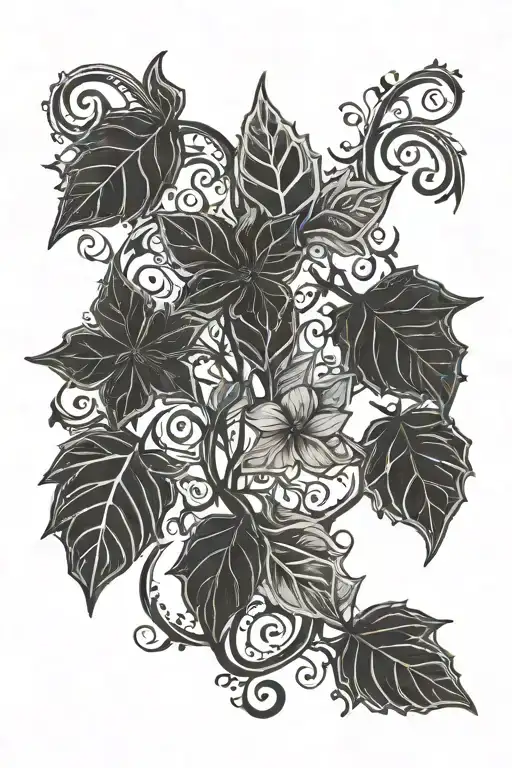 Kids Names Incorporated With 4 Leaf Intertwined