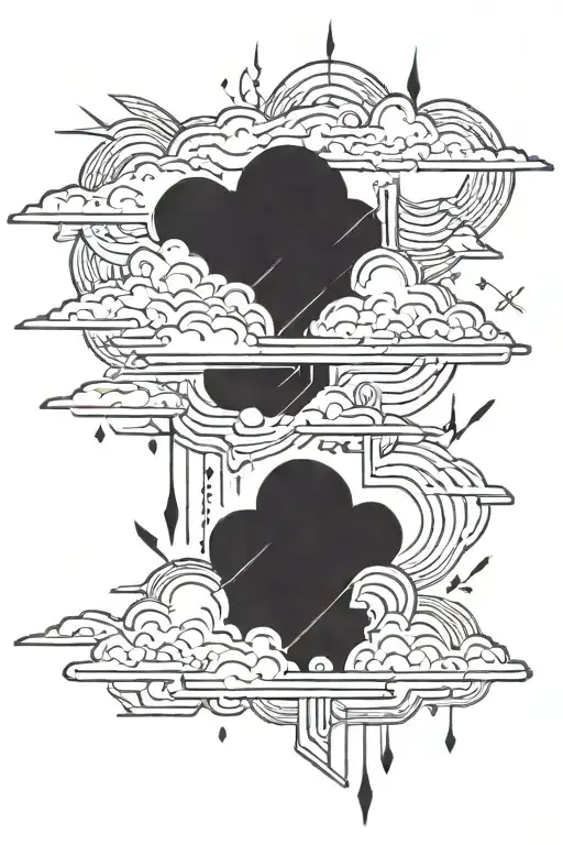 Cloud With Heartbeat Line As Lightning Bolts