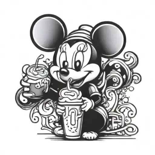 Mini Mouse Drinking A Milkshake