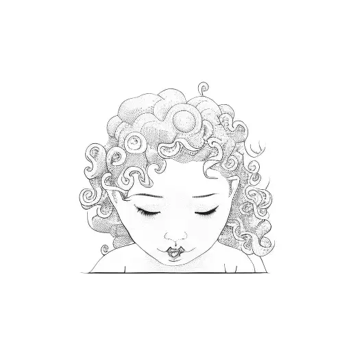 A Little Girl With Curly Hair
