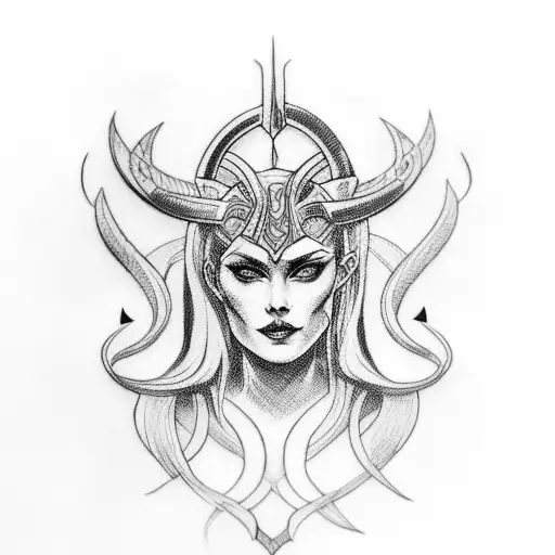 Goddess Hel With Norse Signs