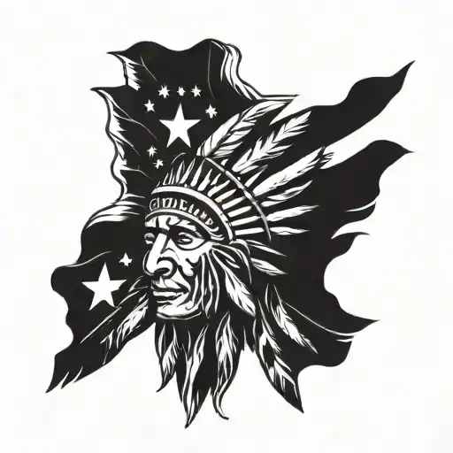 Native American Flag Waving