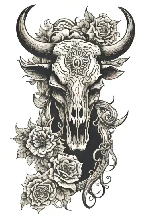 Bull Skull Country Themed Sleeve
