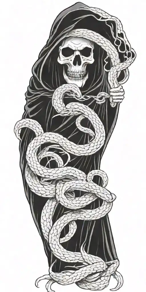 Scary Grim Reaper With Snakes