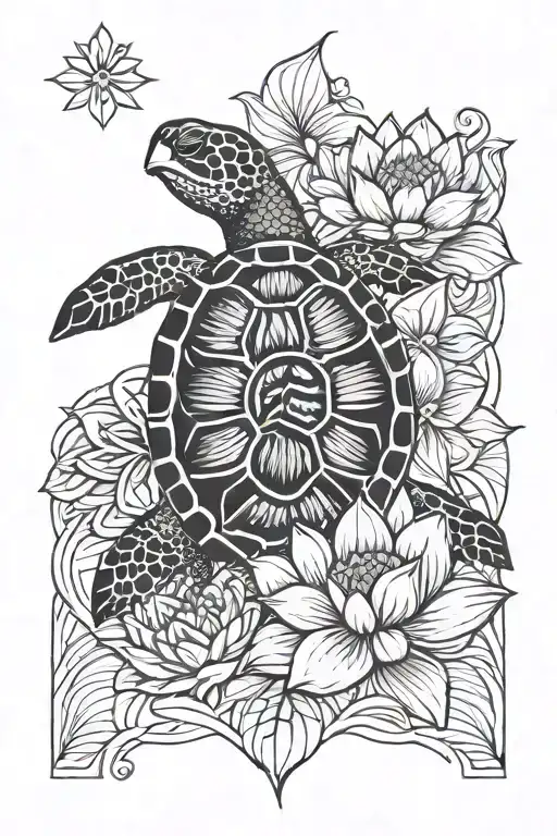 Turtle Lotus Flower